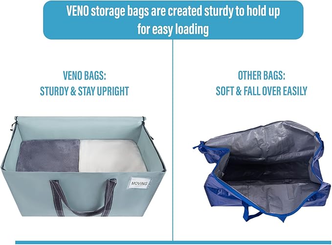 VENO 8 Pack Moving Bags and Large Christmas Storage Bins - Image 4