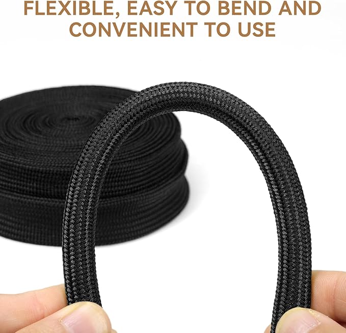 Polyamide Cable Sleeve, 10ft Flexible Expandable Braided Sleeving, Cable - Image 4