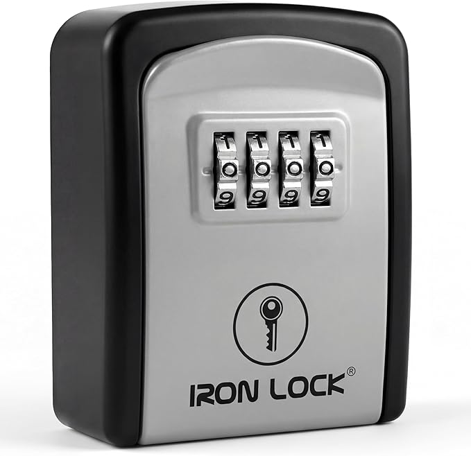 Iron Lock® Wall Mount Key Lock Box – Waterproof Heavy Duty Metal Lock Box by IronLock