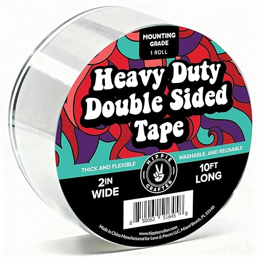 HIPPIE CRAFTER Strong Double Sided Tape Heavy Duty Wall Tape or Mounting by HippieCrafter