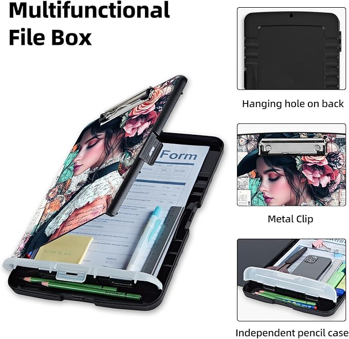 Clipboard with Storage Box & Pen Holder, Heavy Duty Clip Boards 8.5x11 - Image 3