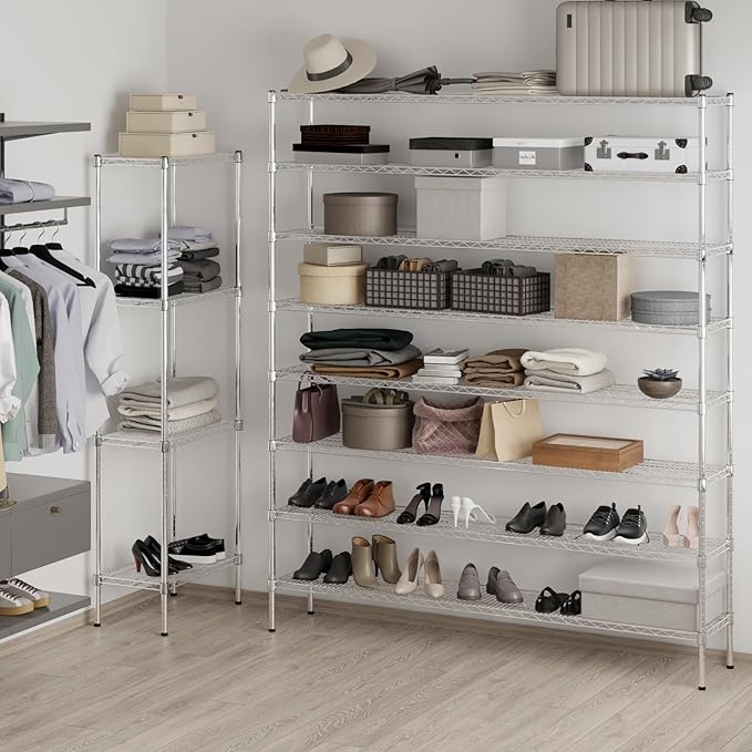 14" Deep x 72" Wide x 86" Height Wire Shelving Kit | 8-Tier | NSF Commercial - Image 4