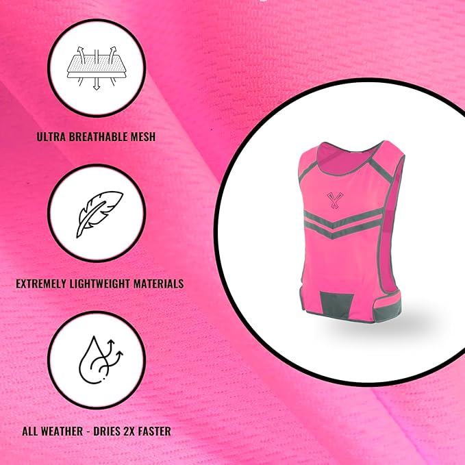 Running Reflective Vest, Inside Pocket & 2 Bands, High Visibility Reflective - Image 7