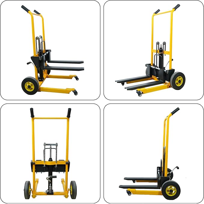 Foldable Hydraulic Lift Dolly, 450LBS 36" Pallet Stacker, 2-in-1 Hand Truck & - Image 5