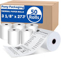 3 1/8 x 273 Thermal Paper Rolls, BPA Free Thermal Receipt Paper Rolls, Fits All by PonyPackaging