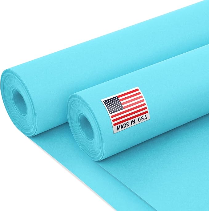 24" x 1200" Light Blue Kraft Paper Roll, 45 lbs Thickness, Made in USA Colored by Paclord