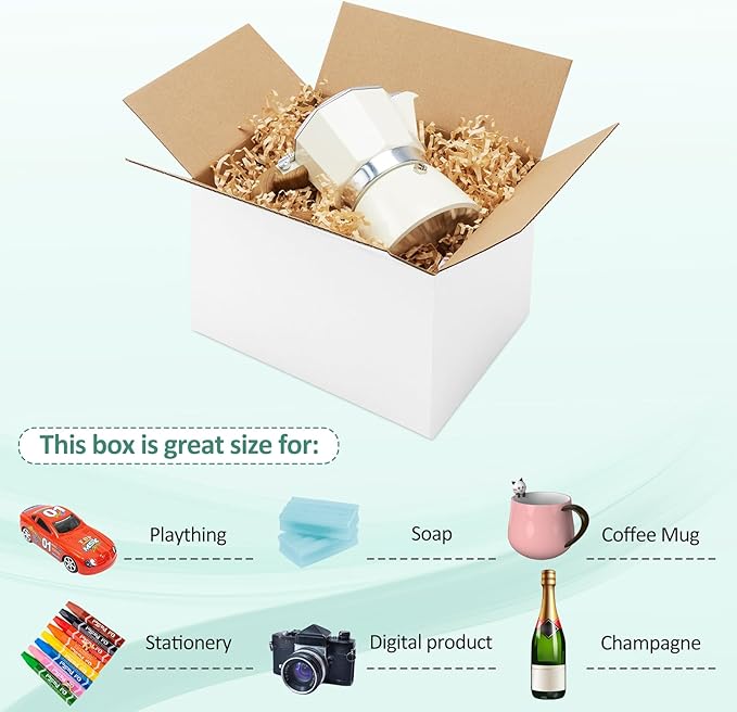 Eupako 8x6x6-Small-Shipping-Boxes-30-Pack-White-Corrugated-Box-Mailers - Image 3