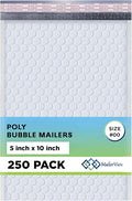 White Small Poly Bubble Mailers 5x10 inch #00 | Self Seal Padded Envelopes | by MAILERVIEW