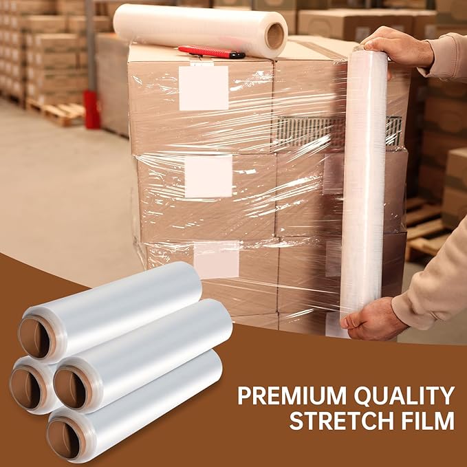 Stretch Wrap Roll 20" x 1, 80 Gauge – Clear Plastic Wrap - Image 4