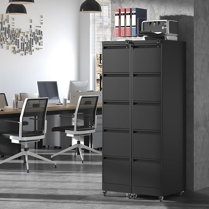 5 Drawer Locking File Cabinet - Image 7