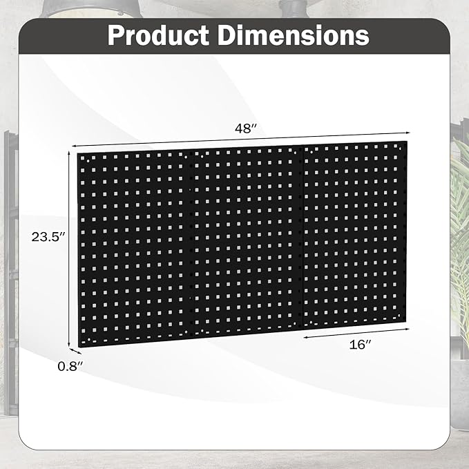 Goplus Garage Pegboard, Metal Pegboard Tool Organizer Kit - Image 6