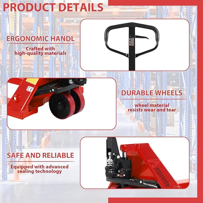 Pallet Jack 5500 Lbs Capacity, Heavy-Duty Manual Hand Pallet Truck - Image 4