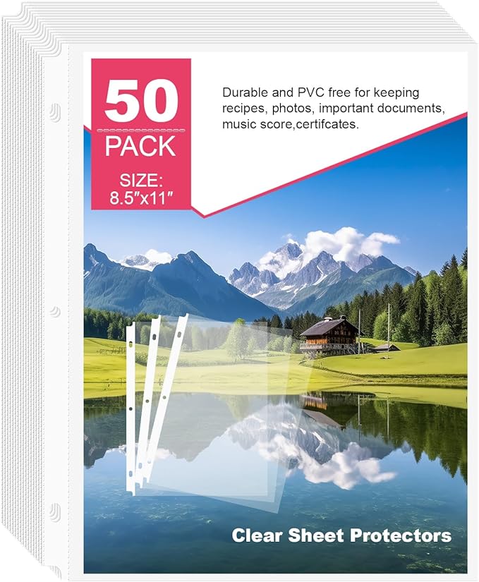 50-Pack Heavy Duty 8.5"x11" Sheet Protectors by Unknown