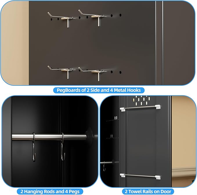 15.75 in Wide Garage Storage Cabinet, Metal Storage Cabinet - Image 6