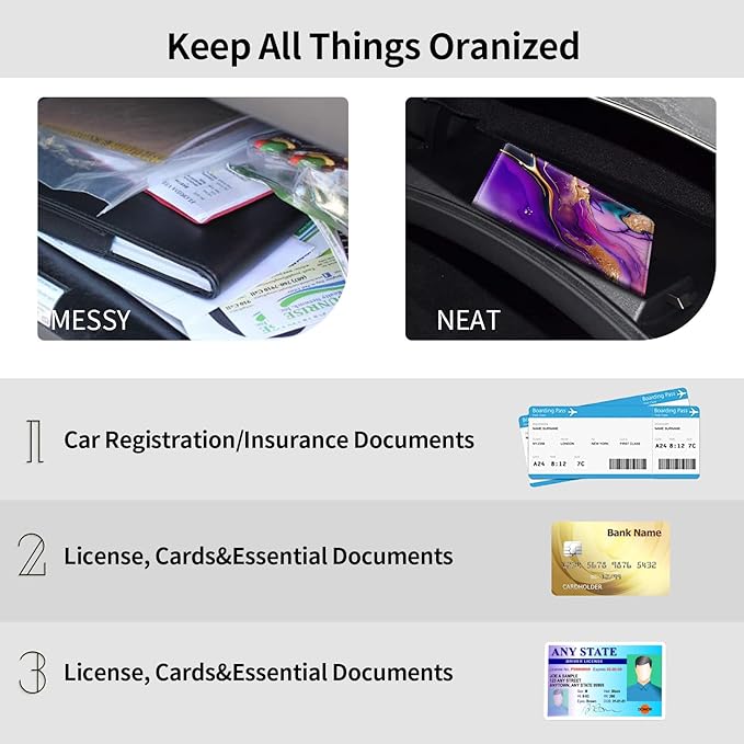 Car Registration and Insurance Holder, Leather Car Glove Box Organizer - Image 5