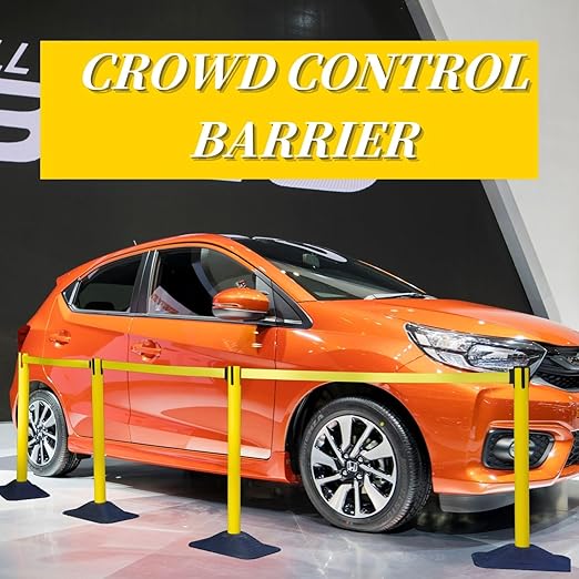 BESEA 4 Pack 36" Yellow Crowd Control Barriers - Image 4