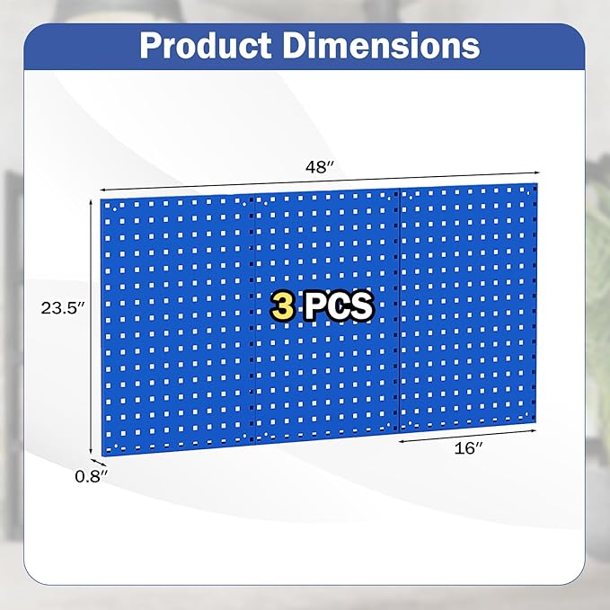 Goplus Garage Pegboard, Metal Pegboard Tool Organizer Kit - Image 6
