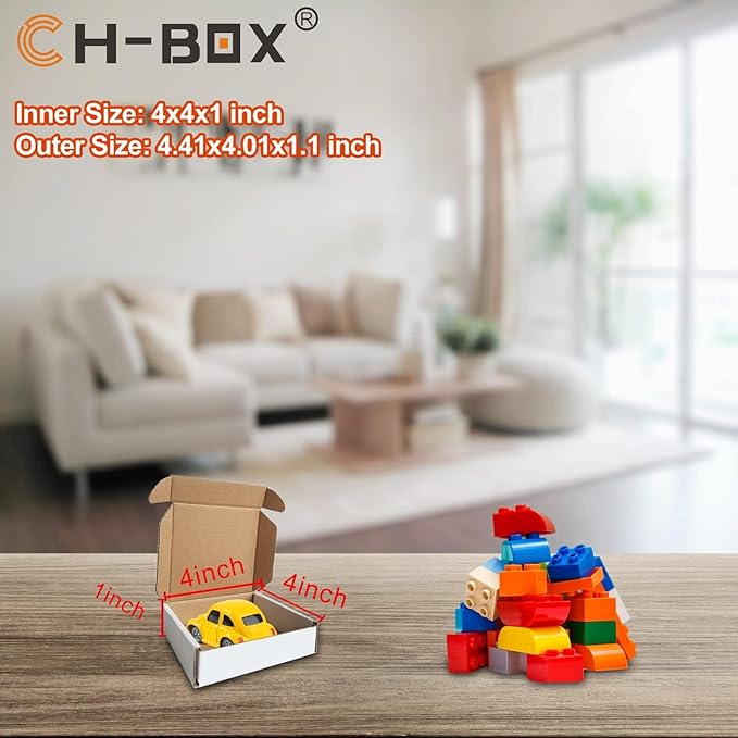 4x4x1'' Small Shipping Boxes 25 Pack, Corrugated Cardboard Mailers - Image 5