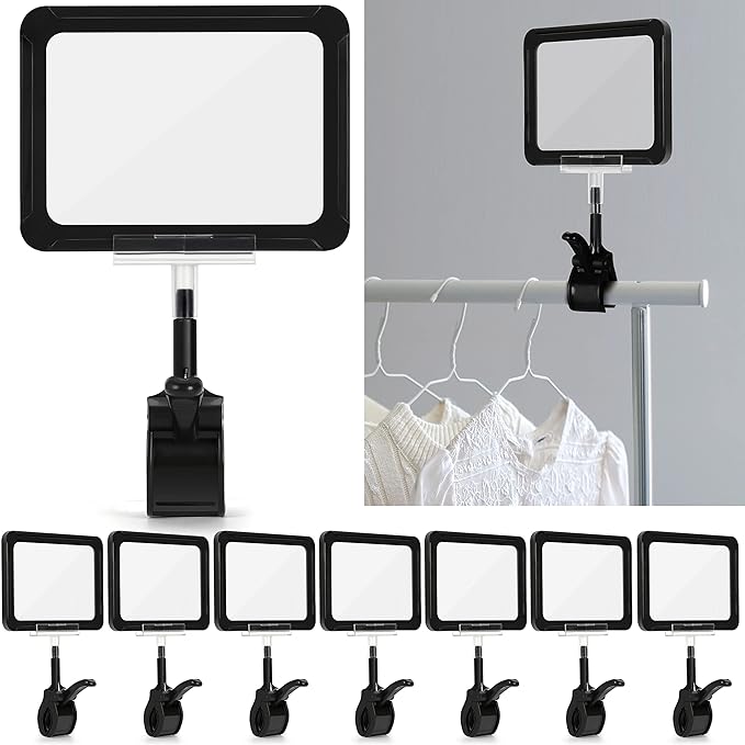 Mlici Acrylic Sign Holder with Clamp, 6 x 9 Inch Double Head Display Clips with by Mlici