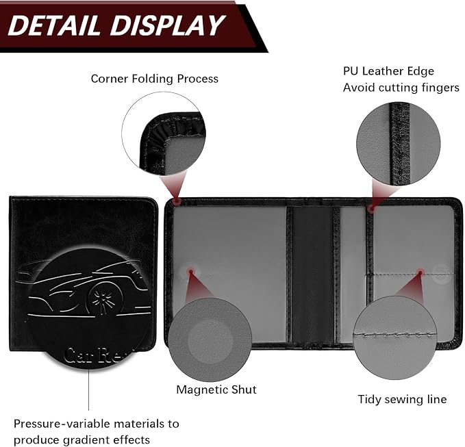Car Registration and Insurance Holder, Vehicle Glove Box Car Organizer - Image 6