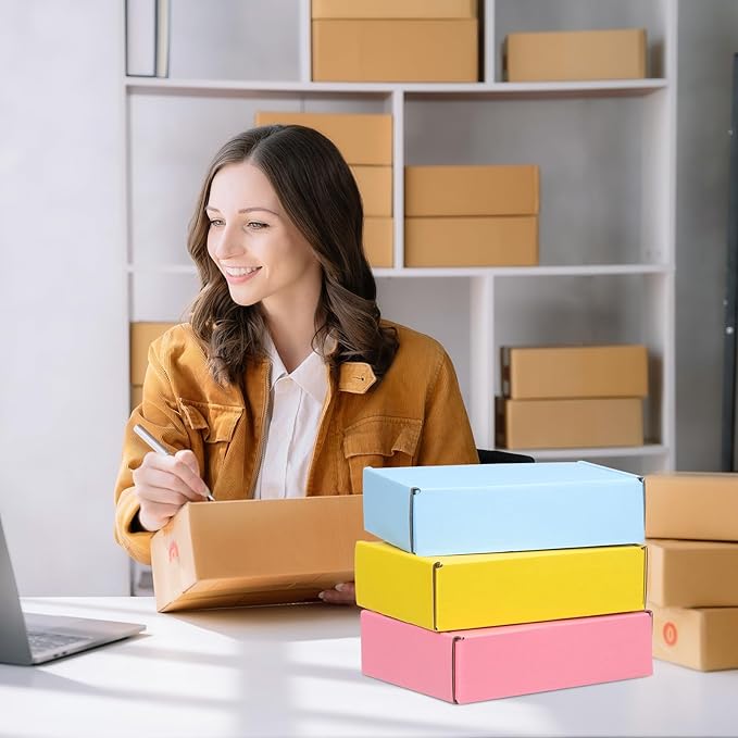 PATIKIL 6 x 4 x 1.6 Inch Shipping Boxes, 30 Pack Color Corrugated Cardboard Box - Image 5