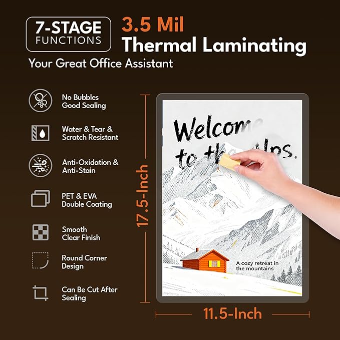 Uinkit 3.5Mil 100Pack Clear Laminating Sheets, Menu Size, 11.5 x 17.5-Inch - Image 2