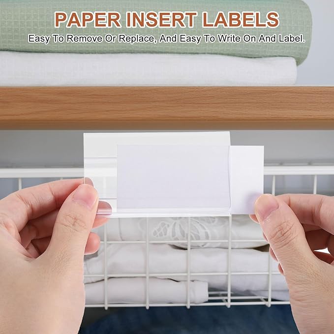 PATIKIL 3.9" x 1.8" Wire Shelf Label Holder, 20 Pack Reusable Plastic Price Tag - Image 5