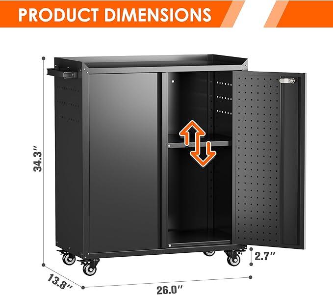 Aobabo 34.3 Inches Metal Storage Cabinet - Image 2