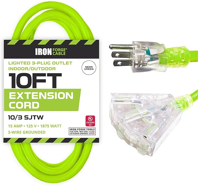 Iron Forge Cable 10 Gauge Extension Cord 10 ft by IronForgeCable