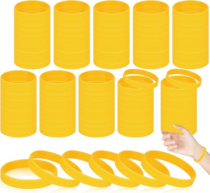 100 Pieces Rubber Bands For Silicone Bracelets, Bulk Plain Stretch Sports by SpecializeinSolarLight