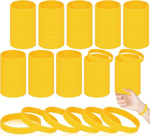 100 Pieces Rubber Bands For Silicone Bracelets, Bulk Plain Stretch Sports by SpecializeinSolarLight
