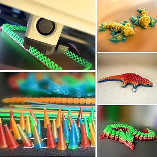 Geeetech Rainbow PLA Filament 1.75mm, 3D Printer Multicolor Filament, Color - Image 2