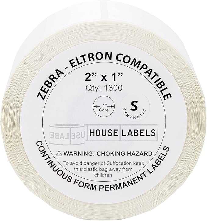 HOUSELABELS 2" x 1" Barcode Labels in Polypropylene Compatible - Image 2
