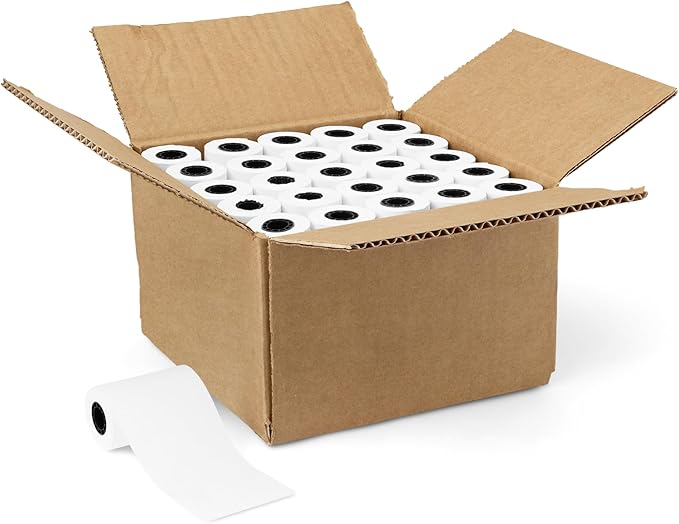 Amazon Basics Thermal Paper Receipt Rolls, POS Receipt, 2 1/4" x 50', 50 Rolls by AmazonBasics