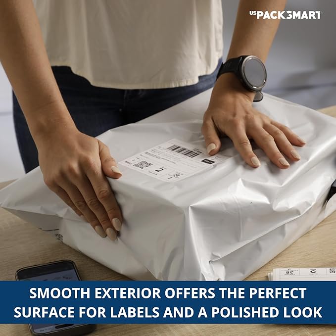 White Plastic Poly Mailers 12"x15" | Shipping Bags - Image 9