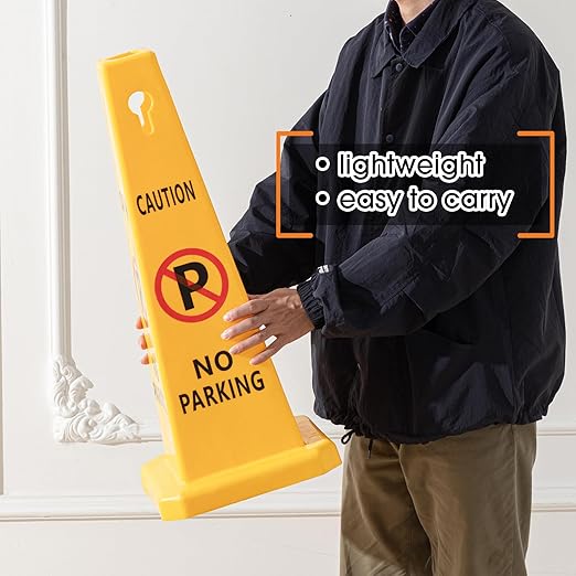 10 Pack No Parking Cones 26.38 Inch Four Sided Visibility Traffic Safety Cone - Image 5