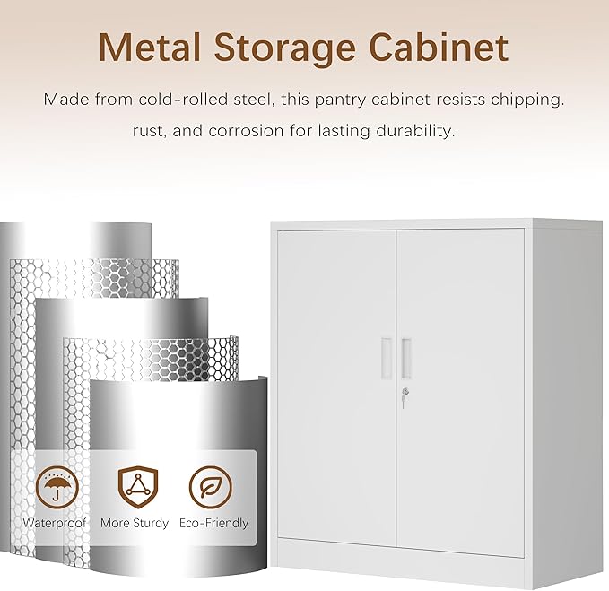 Metal Storage Cabinet, 36 Inch Tall Metal Storage Cabinet - Image 8