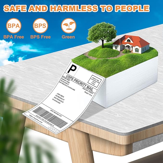 FungLam 4"x6" Direct Thermal Shipping Labels, Perforated and Strong Adhesive - Image 4