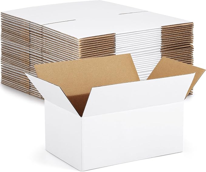 Eupako 9x6x4-Small-Shipping-Boxes-30-Pack-White-Corrugated-Box-Mailers by Eupako