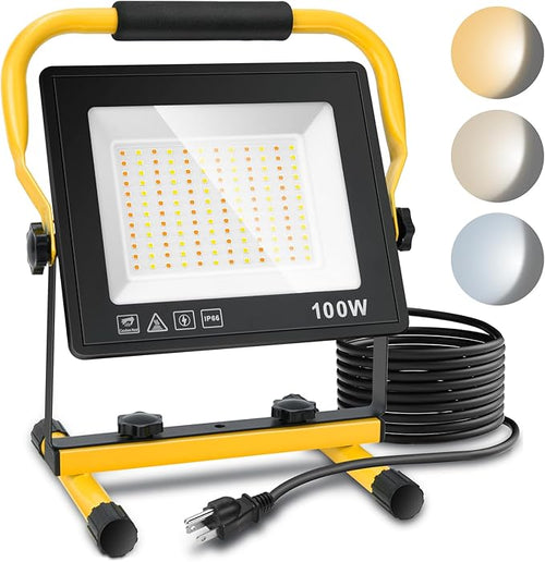 100W Led Work Light, 3000K/5000K/6500K Selectable Work Light, 10000LM Portable by Unknown