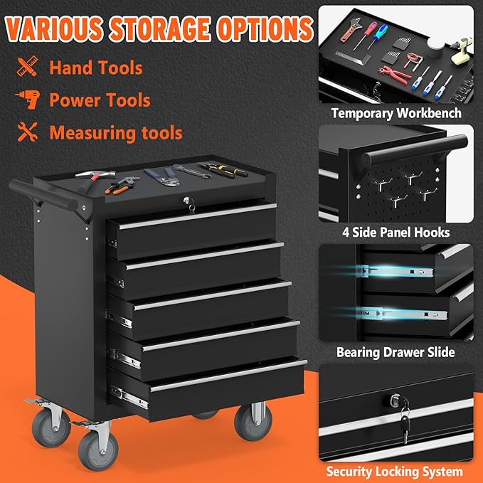 5-Drawer Rolling Tool Chest - Image 5