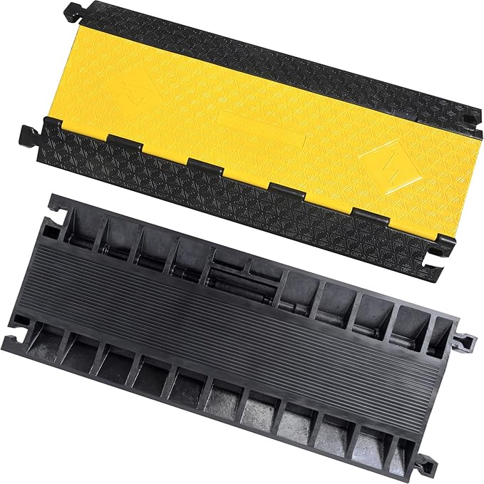 Rubber Cable Protector Ramp, Heavy Floor Cable Wire Cord Cover Speed Bumps - Image 8