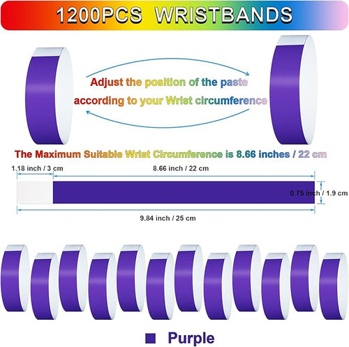 1200 Pcs Plastic Paper Wristbands - Image 2