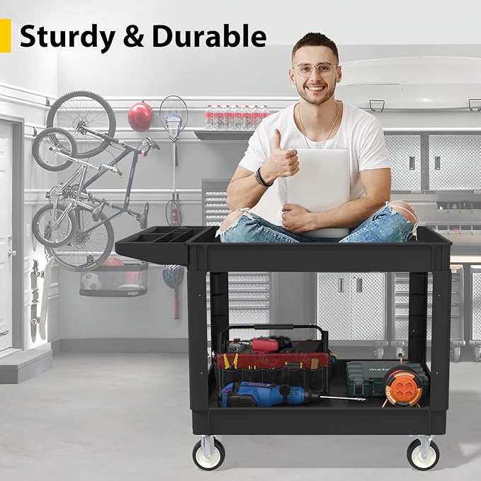 Heavy Duty Utility Rolling Tool Cart, 1000 lbs Capacity Utility Service Cart - Image 3