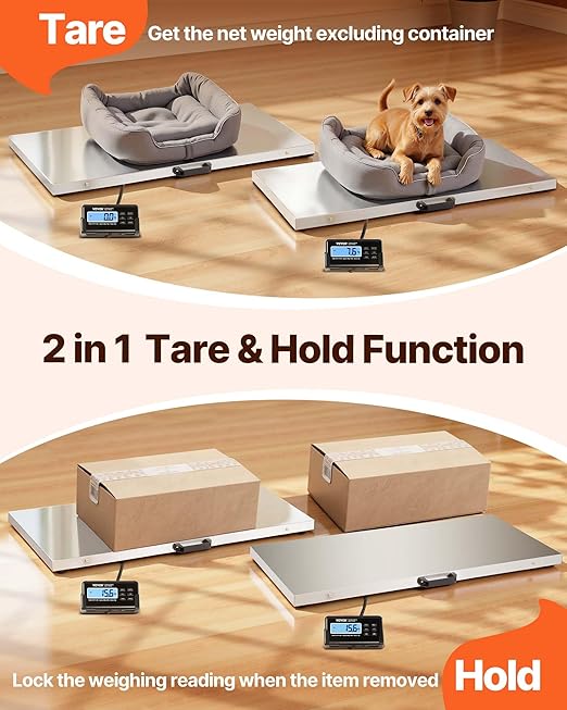 VEVOR 880Lbs x 0.2Lbs Livestock Scale Shipping Scales Large Platform - Image 3