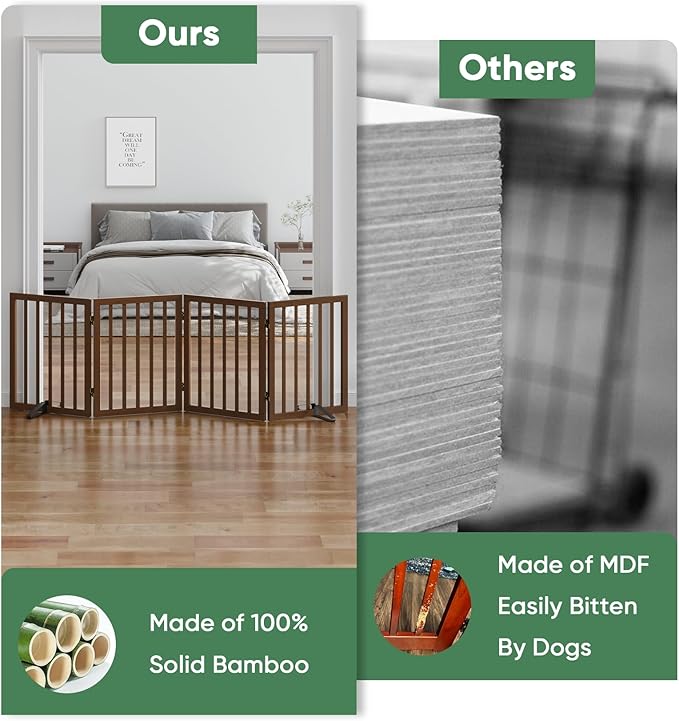 Dog Gates for Doorways, Freestanding Dog Gate Indoor, Foldable Pet Gates for - Image 5