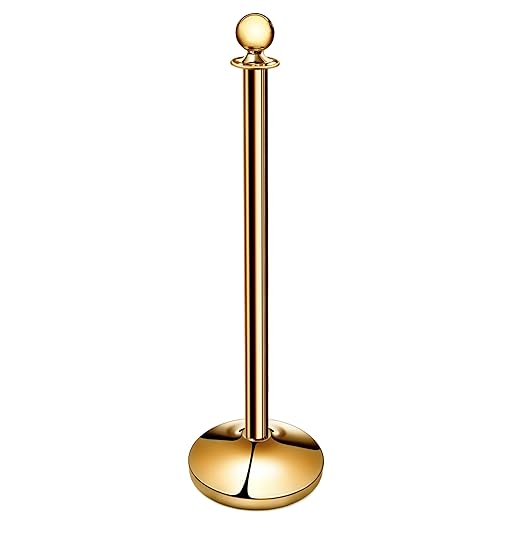 New Star Foodservice 54736 Round Top Brass Plated Stanchions - Image 3
