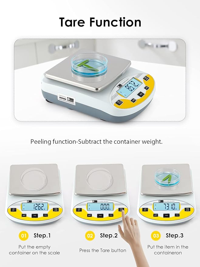 CGOLDENWALL Precision Lab Scale 5000gX0.01g Analytical Electronic Balance - Image 4