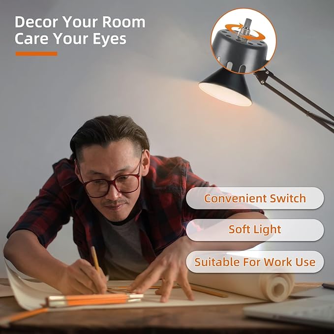 2 Pack Desk Lamp w/A19 E26 LED Bulb - Image 8