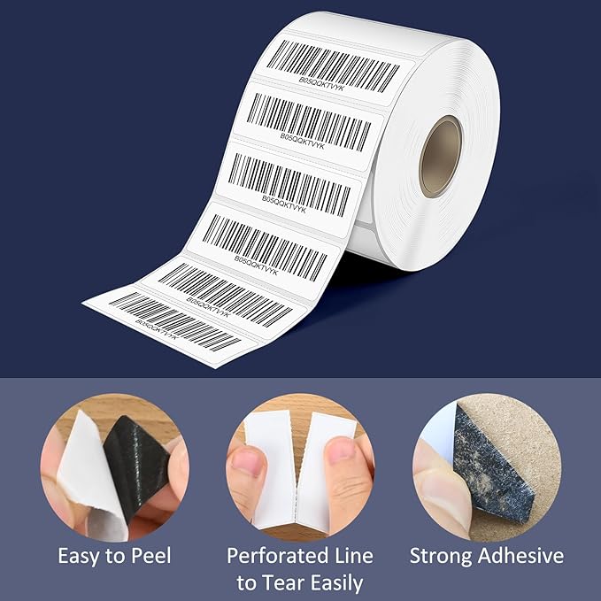 L LIKED 2.25" x 0.75" Direct Thermal Labels, Permanent Adhesive Address Barcode - Image 4
